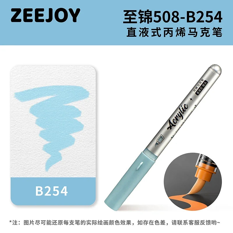 ZEEJOY 120/12/1 Colors Direct Liquid Acrylic Marker Pens Waterproof Pen Soft Brush Nib for Manga School Art Supplies Stationery