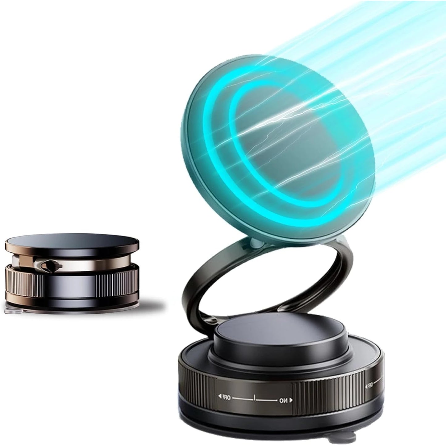 Upgraded 360° Vacuum Magnetic Car Phone Holder, Strong Suction Cup Phone Mount Foldable Portable Cell Phone Holders