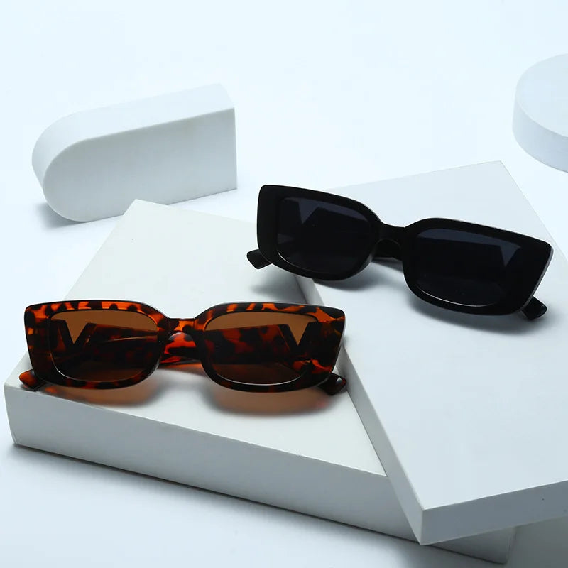 Fashion Rectangle Sunglasses Women Luxury Brand Vintage Small Frame Sun Glasses Ladies Classic Black Square Eyeglasses Oculos