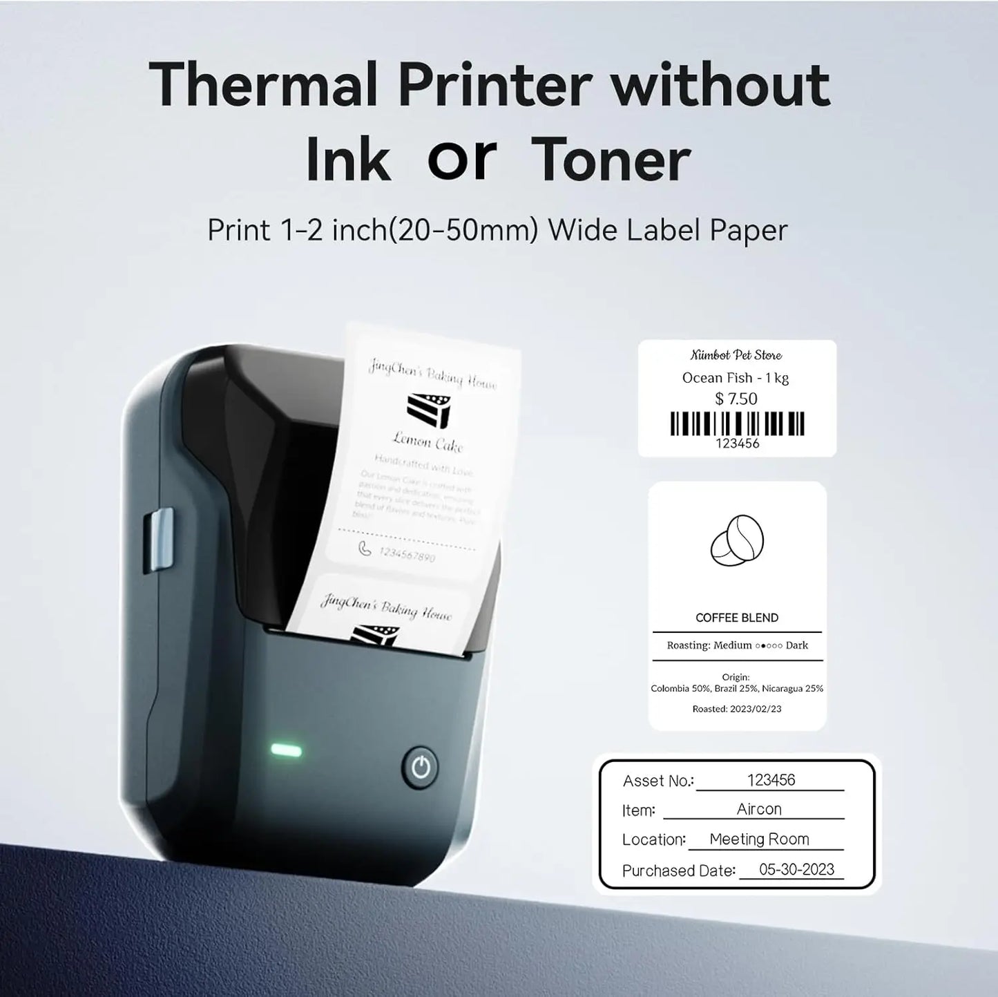 Niimbot B1 Mini Label Thermal Printer Portable Self-Adhesive Bluetooth Maker Machine For Round UV Tag Stickers Labels Rolls - Shoppiline