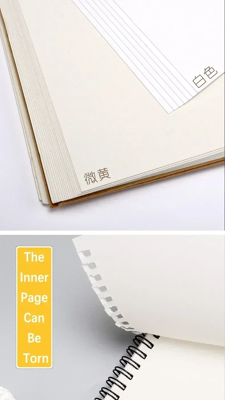 Art Sketchbook 160gsm 30 Sheets/60 Pages Drawing Watercolor Spiral Notebook For Sketching