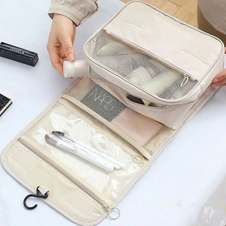 Portable Hook Toilet Bag Multi Functional Travel Waterproof Wear Resistant Multi Layer Storage Large Capacity Makeup Bag