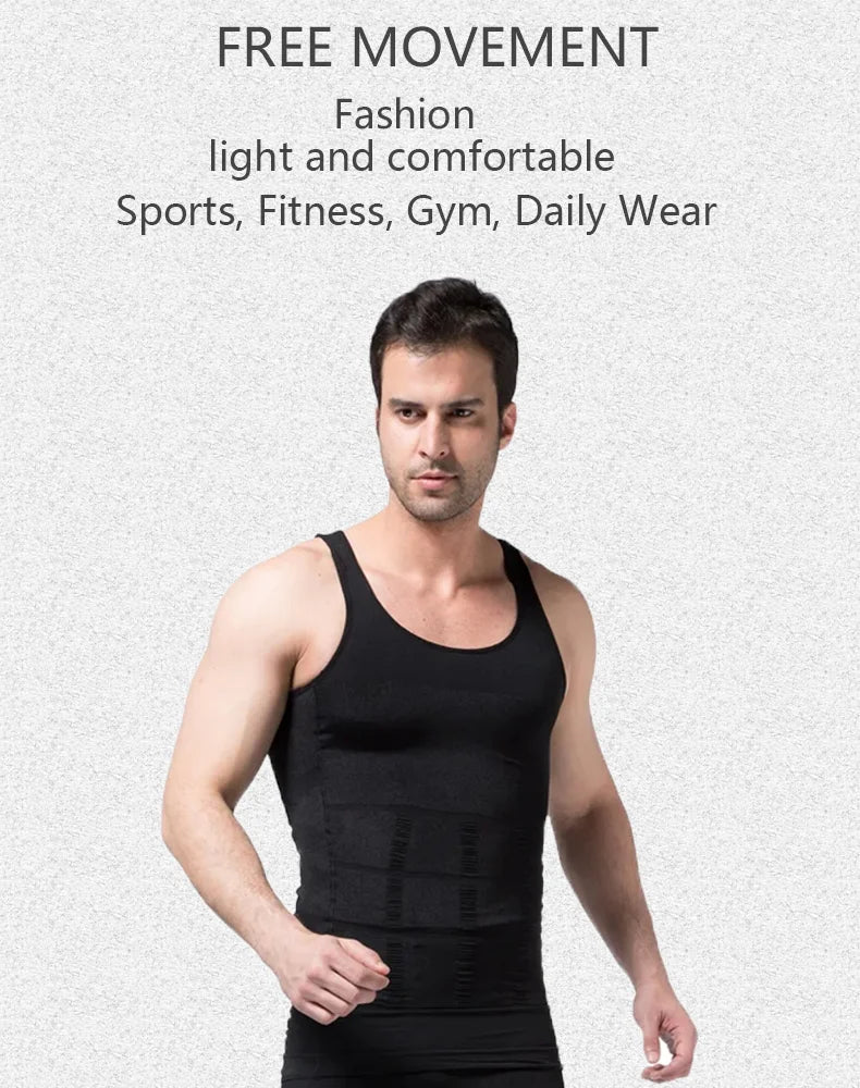 Mens Slimming Body Shaper Chest Compression Shirts Tummy Control Shapewear Abdomen Belly Trimmer Vest Gym Waist Trainer Corset