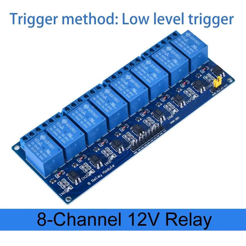 Module de relais 1, 2, 4, 6, 8 canaux DC 5V 12V 24V avec optocoupleur / déclencheur de niveau haut et bas pour Arduino Raspberry