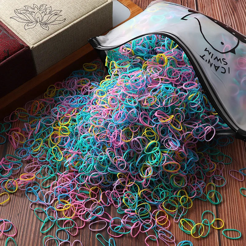 Hot Selling Children's Rubber Bands, Small Disposable Rubber Bands, Small Leather Covers, Tie Headbands, Girl Hair Accessories.