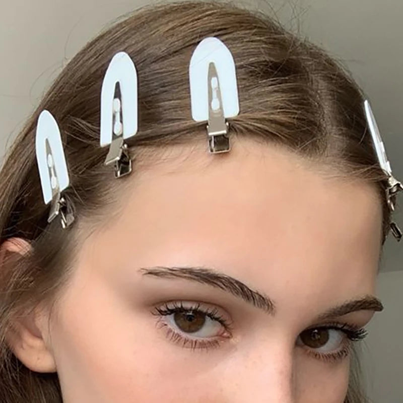 12Pcs Elegant Shiny With Pearls , Imitation Diamonds, Plastic Rhinestone Leaf Hair Clips Solid Romantic Party Hair Decorations