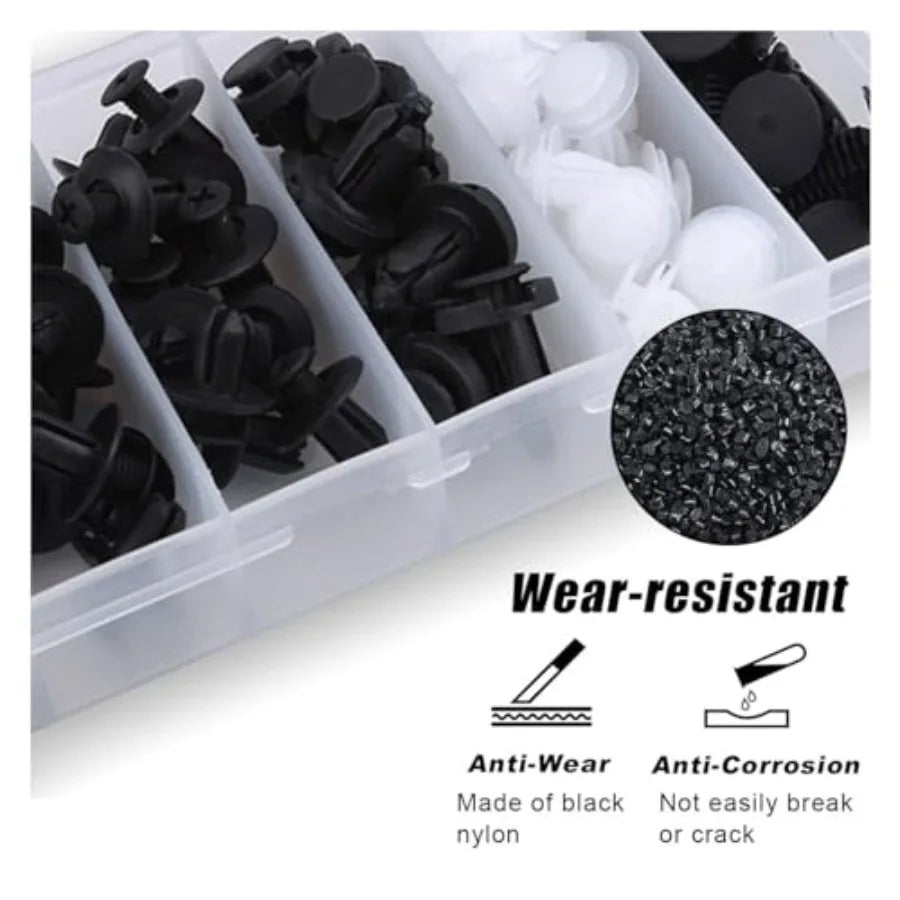 100PCS Plastic Car Body Trim Clips Universal Car Bumper Clips Rivets Fasteners Push Retainer Kit Auto Push Pin Rivets Set with