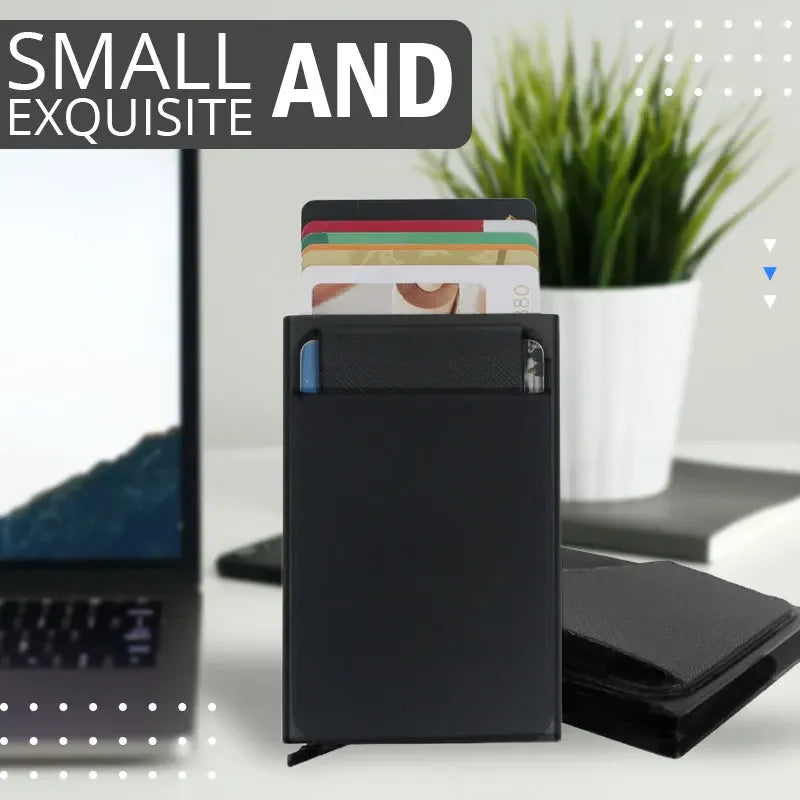 ID Bank Credit Card Holder Men's Wallet Anti Rfid Blocking Protected Magic Business Anti-theft Slim Thin Men Money CardHolder