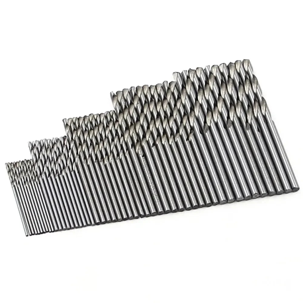 100PCS Twist Drill Bit Set 1-3mm Titanium Plated for Wood Metal Hand Electric Drill