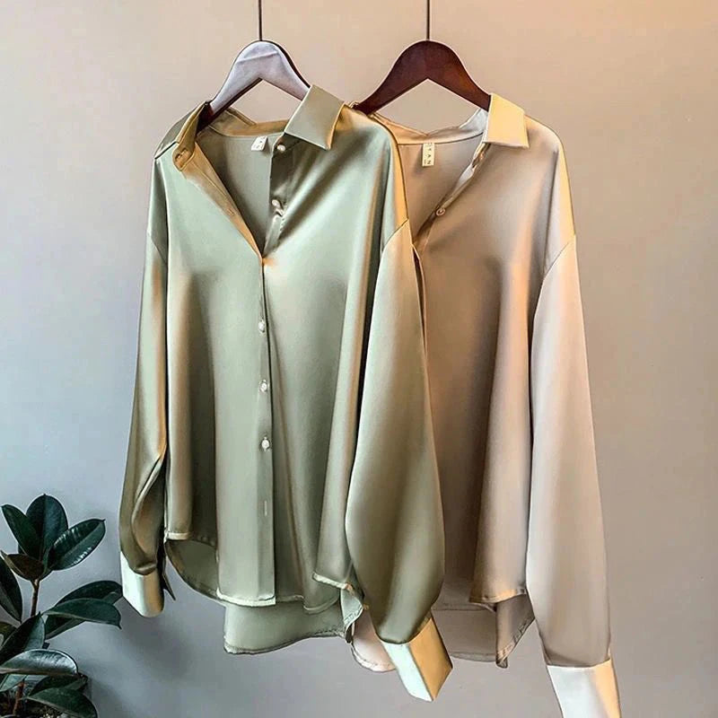 2025 Printemps Chemises et Blouses Nouveaux Cardigans Pullover Femme Haut Tricoté Coréen Manches Longues Revers Bouton Élégance Doux Manteaux Décontractés