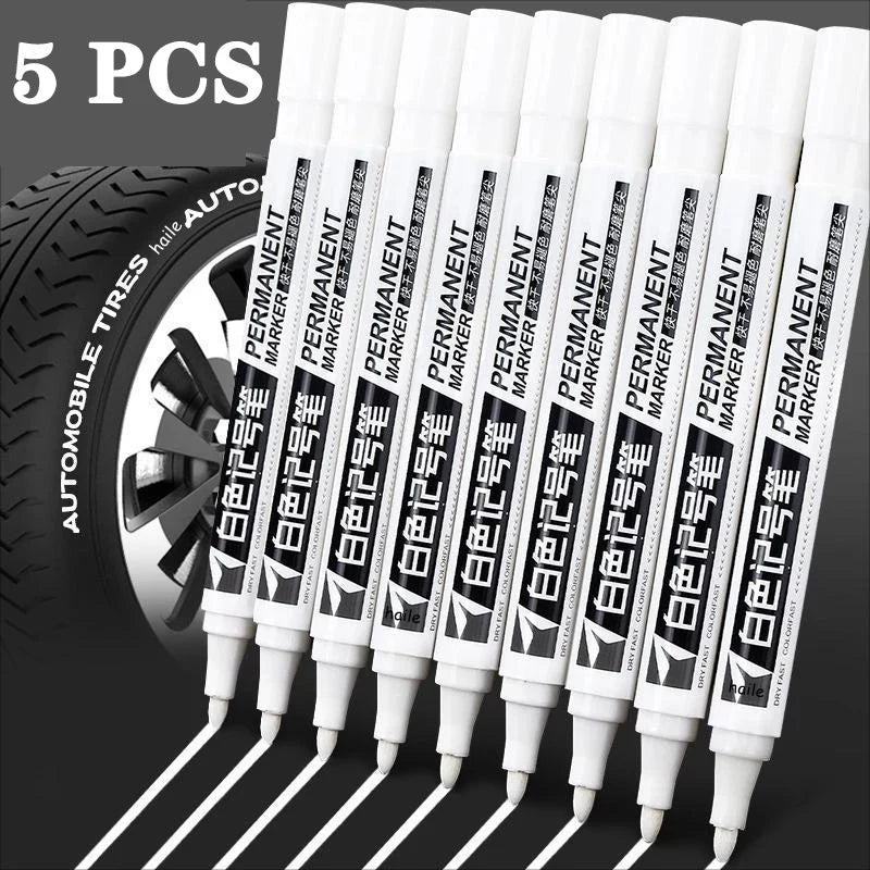 Stylo Marqueur Blanc Ensemble Stylos Gel Blancs Gras Imperméables DIY Graffiti Croquis Marqueur Papeterie Fournitures Scolaires Pinceau