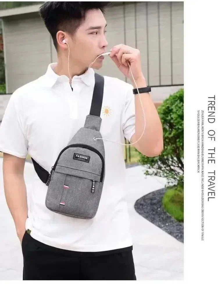 Classic Fashion Canvas Waterproof Sling Chest Crossbody Bag Sport Travel Outdoor Bag Practical Casual Daily Carry Capacity Bags