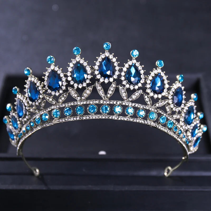 Baroque Vintage Crystal Tiaras And Crowns Rhinestone Queen Pageant Prom Diadem Crown Bridal Wedding Hair Accessories Jewelry