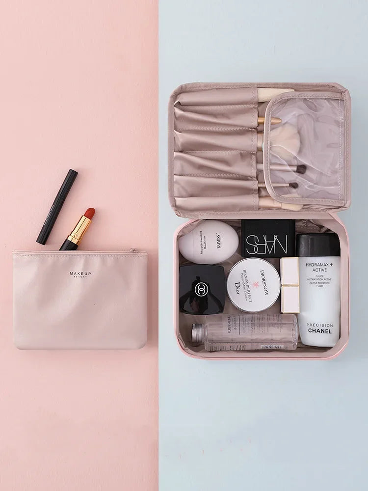 Damen tragbare Kosmetiktasche mit hohem Erscheinungsbild, große Reise-Waschtasche, dreidimensionale Make-up-Aufbewahrungstasche