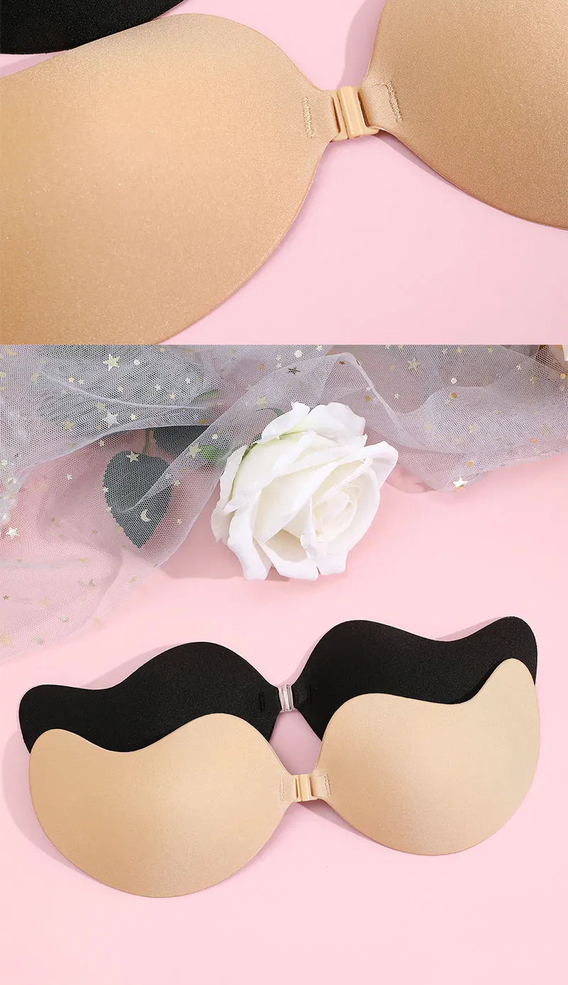 FINETOO 1-15PCS Women Invisible Nubra Breast Patch Tow-Color Hypoallergenic Mango Cup bra Silicone Non-Falling Off Thin