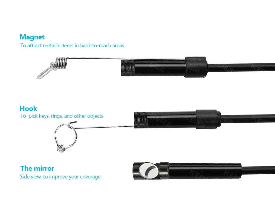 3 in 1 USB Endoscope for OTG Android Phone 7mm Borescope Inspection for PC MacBook Snake Camera For Pipeline
