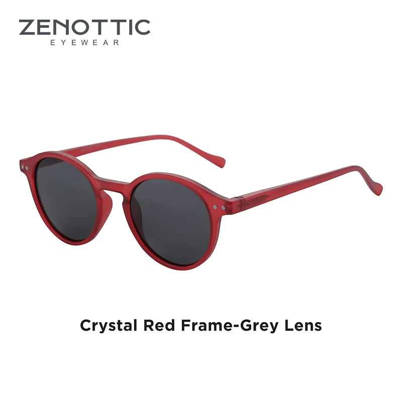 ZENOTTIC Lunettes de Soleil Rétro Polarisées 2023 2024 Hommes Femmes Vintage Petite Monture Ronde Lunettes de Soleil Verres Polarisés UV400 Nuance