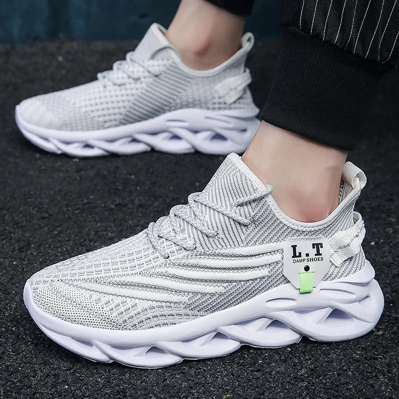 YRZL Men Sports Running Black Jogging Shoes Casual Sneakers Outdoor Breathable Mesh Women Light Shock-absorption Sneakers Men - Shoppiline