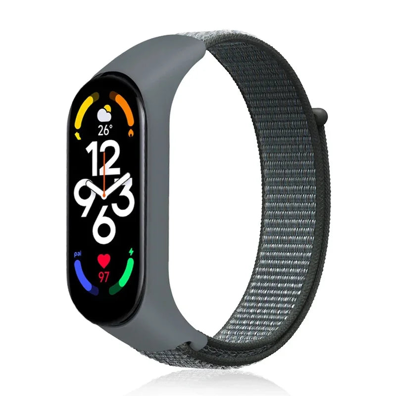 Nylonarmband für Xiaomi Mi Band 4/5/6/7 Armband Uhrenarmband Sport atmungsaktives Armband für Miband 4/5/6/7 Ersatz Correa Armband