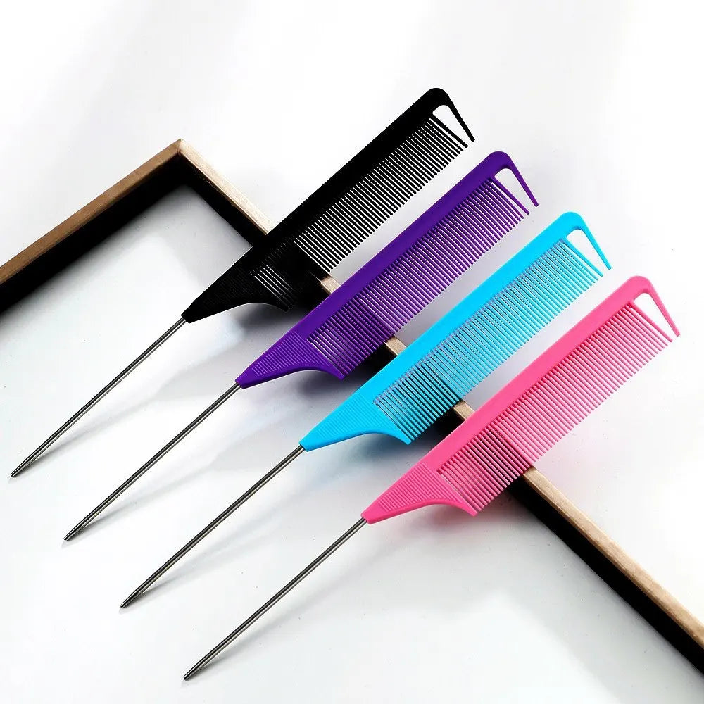1pcs stainless steel pointed tail hair comb professional hair comb hair brush salon hair styling tool hair comb