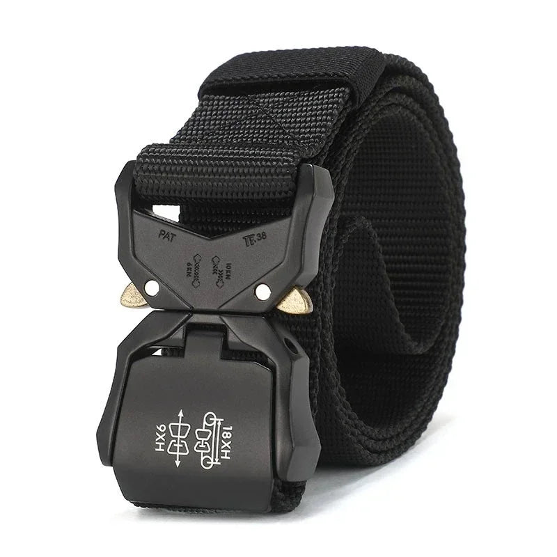 Tactical Belt for Men, High Quality Nylon Military Belt with Metal Buckle, Outdoor Sports Training Gear, Adjustable