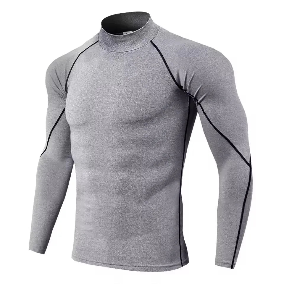 Herren Kompressions-Langarm-T-Shirt Sportbekleidung Männer Enges T-Shirt Elastischer Trainingsanzug Kleidung Fitnessstudios Fitness-T-Shirt für Herren