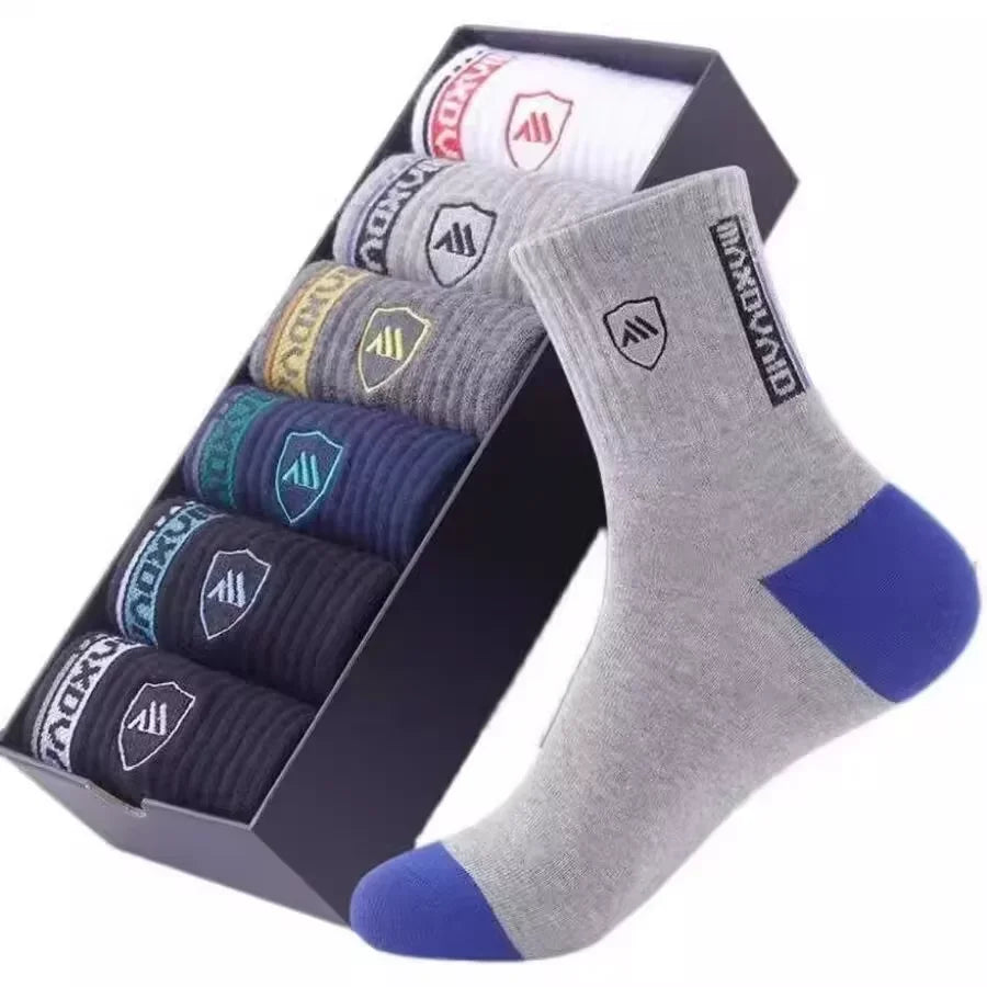 2026 New 5/10 Pairs Men's Sports Crew Socks Breathable Moisture Wicking Anti-Odor Basketball Running Socks