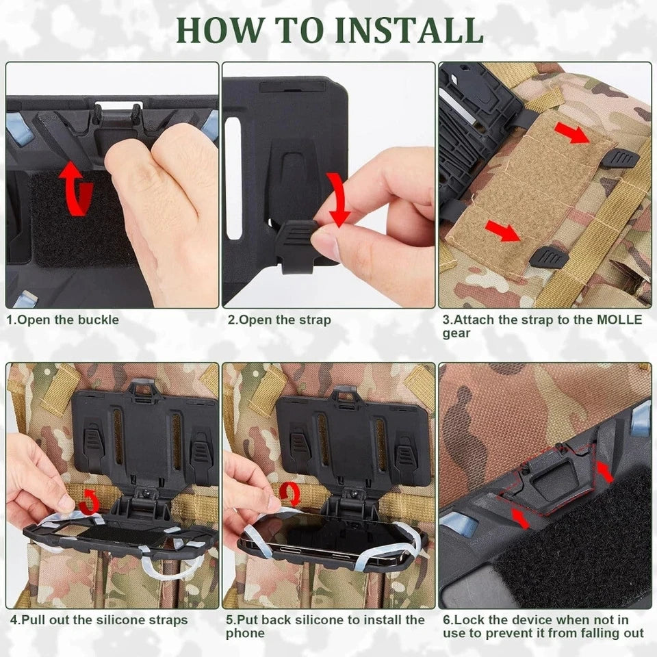 Outdoor Tactical MOLLE Folding Navigation Board Airsoft Map Case Admin Panel Mobile Phone Holder