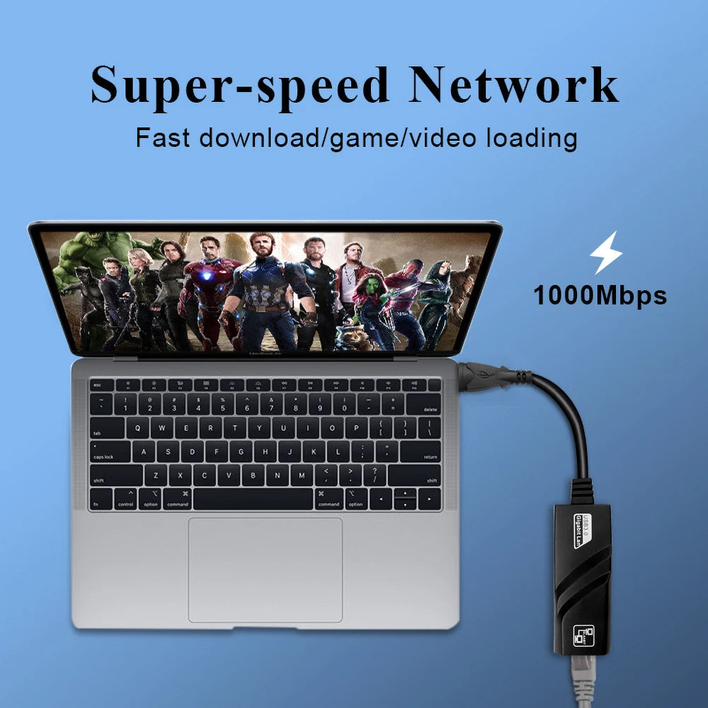 GRWIBEOU 1000Mbps Wired USB 3.0 TypeC USB To  Lan Ethernet Adapter Network Card for PC Macbook Windows Laptop