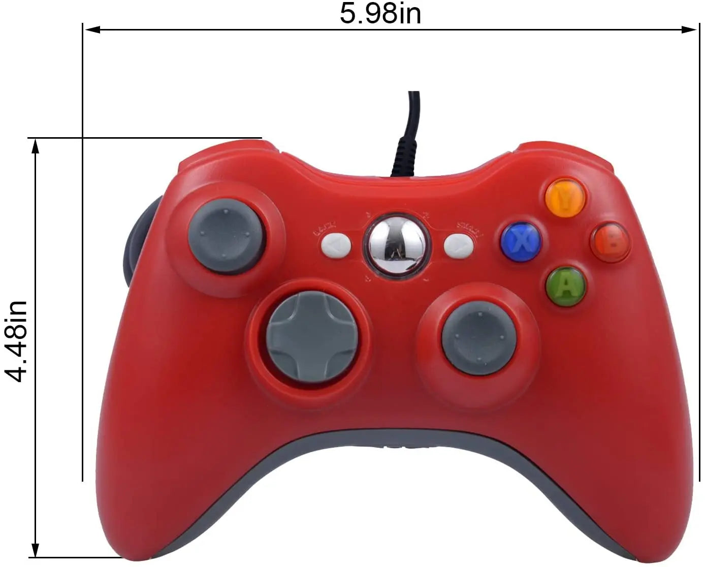 Wired Game Controller for Xbox 360 with Dual-Vibration,Compatible with Xbox 360/360 Slim&PC Windows 7,8,10,11
