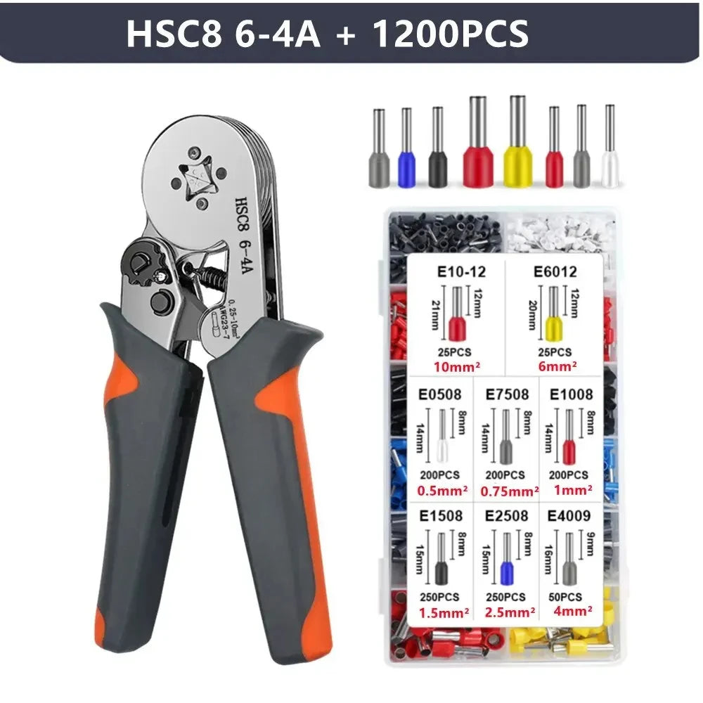 Crimping Tools Mini Electrical Pliers HSC8 6-4/6-6(0.25-10mm²/0.25-6mm²) Wire Connection Ferrule Sleeves Terminal Repair Clamp - Shoppiline
