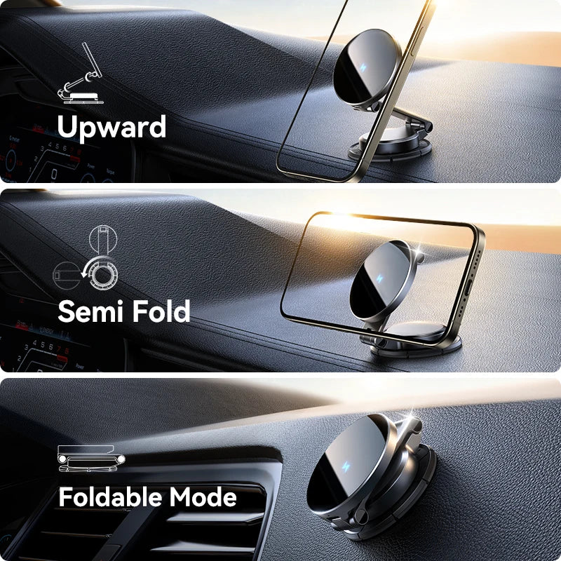 Joyroom Magnetic Car Mount N55 Strong Magnet 15W Wireless Charging 360° Rotation Foldable Phone Holder Fast Car Charger JR-ZS408 - Shoppiline
