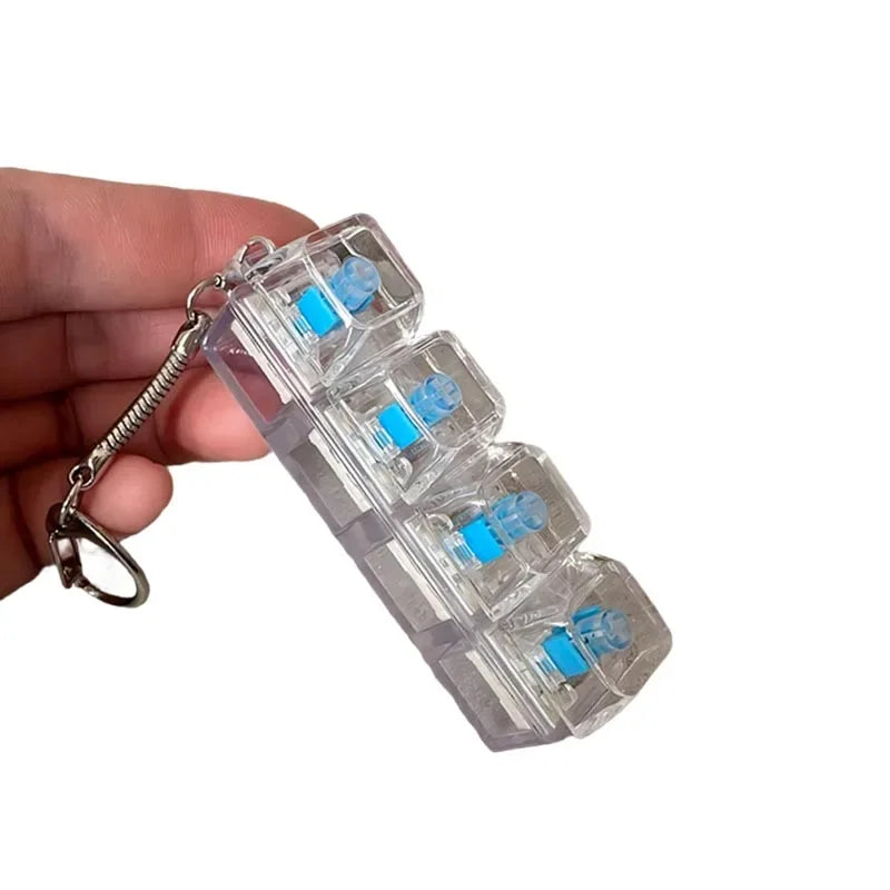 Keychain LED lights for relieving stress and anxiety, keychain keyboard toys, portable office desk accessories, office gifts