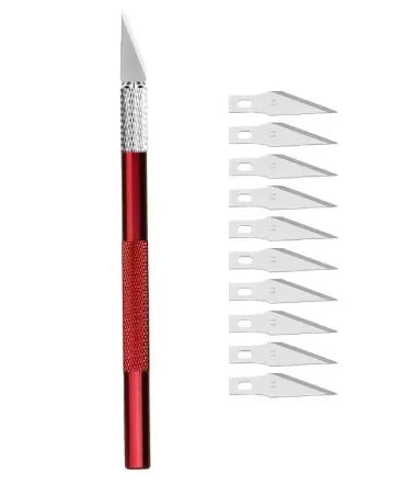 Engraving Cutter with Blade Metal Handle, Craft Carving, Sculpture Paper, Non-Slip Knife, DIY Repair, Leather Tools