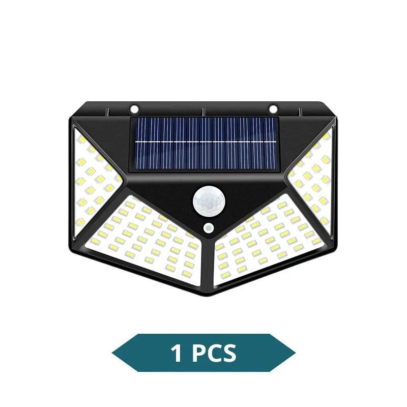 Solar Lights Outdoor Wall Lamp PIR Motion Sensor 100LED Solar Powered Sunlight Street Light for Garden Courtyard 1/2/4Pcs
