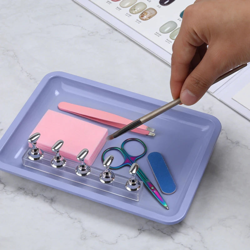 1pcs Stainless Steel Cosmetic Storage Tray Nail Art Equipment Plate Doctor Surgical Dental Tray Nails Dish Tool Storage Tray