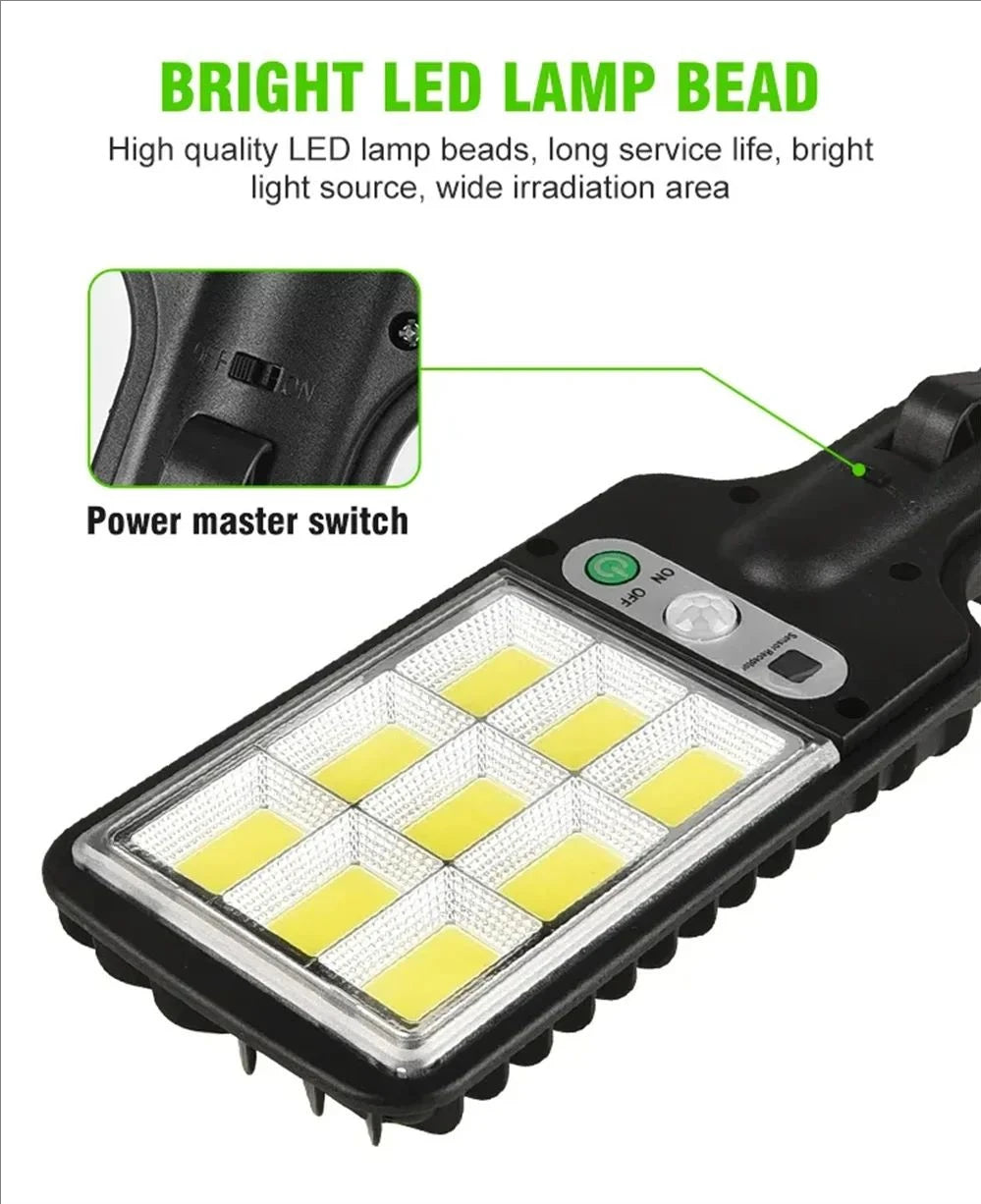 Outdoor Solar Wall Led Light with Human Body Motion Sensor 3 Modes Garden Terrace Garage Courtyard Waterproof Street Lighting
