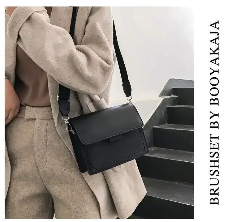 Women PU Leather Crossbody Bag Fashion Shoulder Messenger Handbag Small Flap Bag for Travel