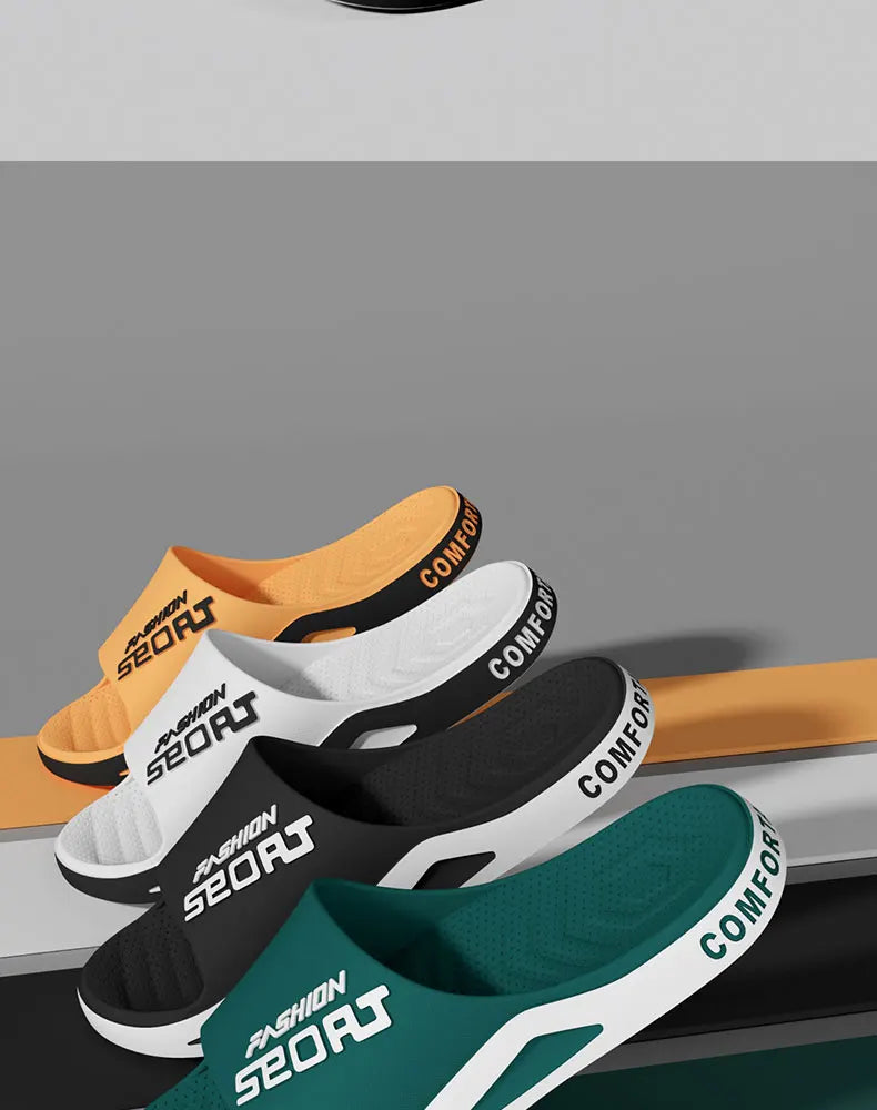 Men's Summer Fashion Slippers for Home ,Soft Soles, PVC Durable Material, Outdoor Sports and Leisure Beach Shoes for Couples
