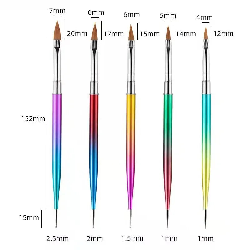 5/20 Stk. Nagelkunst Pinsel Design Spitzen Malen Zeichnen Schnitzen Dotting Pen Flachfächer Liner Acryl Gel UV Politur Maniküre Werkzeuge
