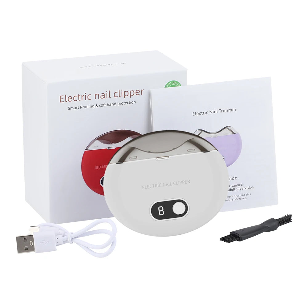 Coupe-ongles électrique avec lumière LED 2 en 1 automatique, lime à ongles, tondeuse pour bébé et adulte, mini outils de manucure, soin des ongles