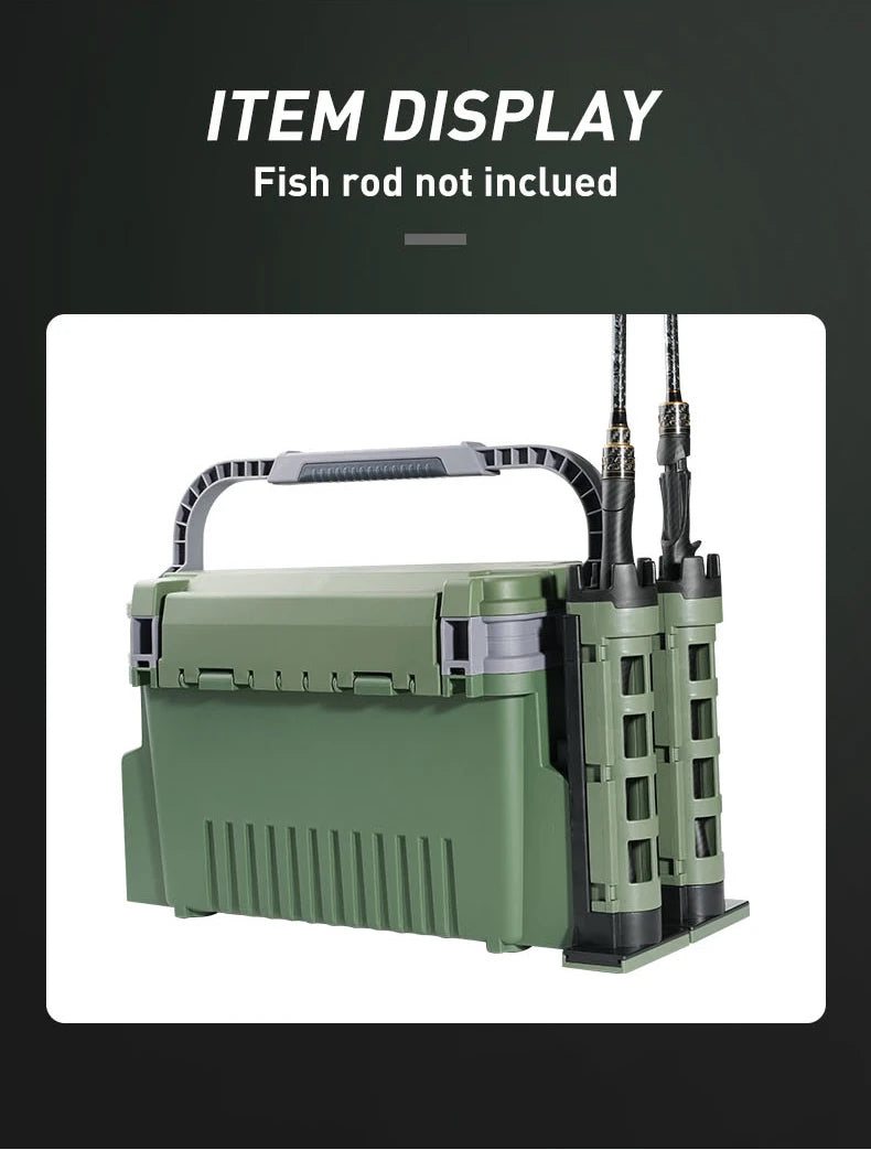 Large Fishing Tackle Box Multifunction Capacity Stand Rod Holder Cup Holder High Quality Plastic Egi Box Fishing Box - Shoppiline