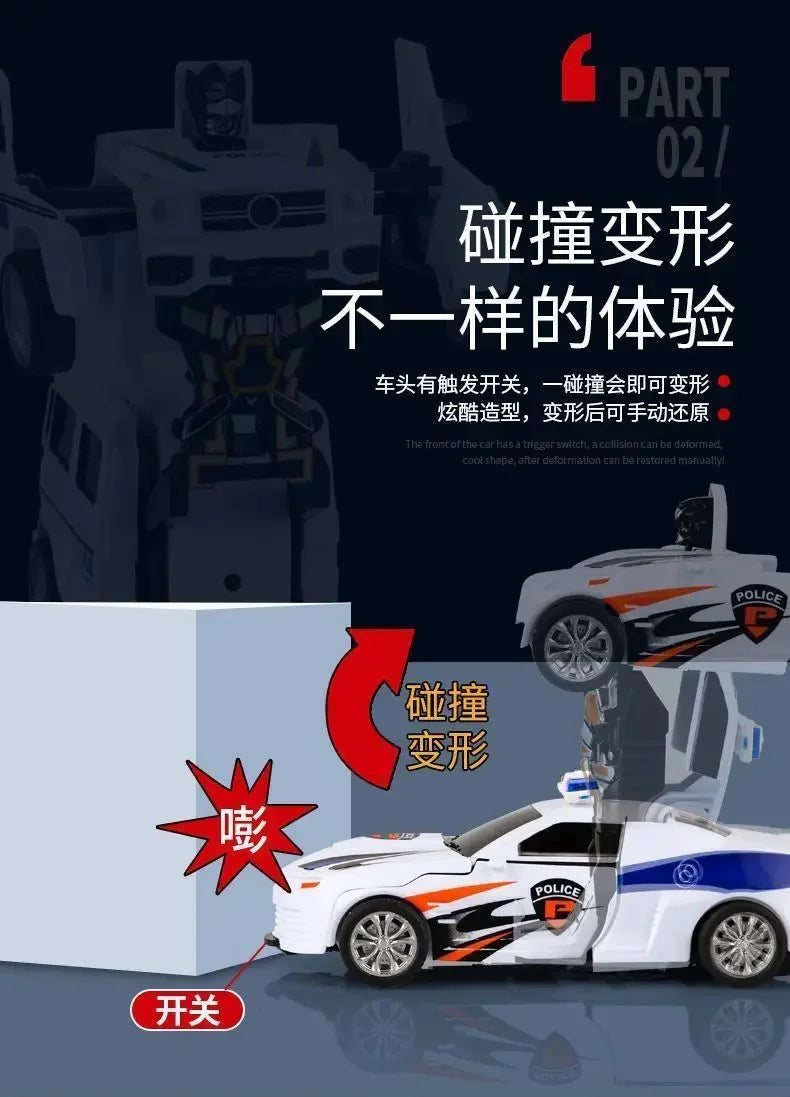 Verformbares Spielzeugauto, Trägheitsaufprall, Ein-Knopf-Verformung, Jungenpuzzle, Kollisionsverformung, Autobot-Roboter