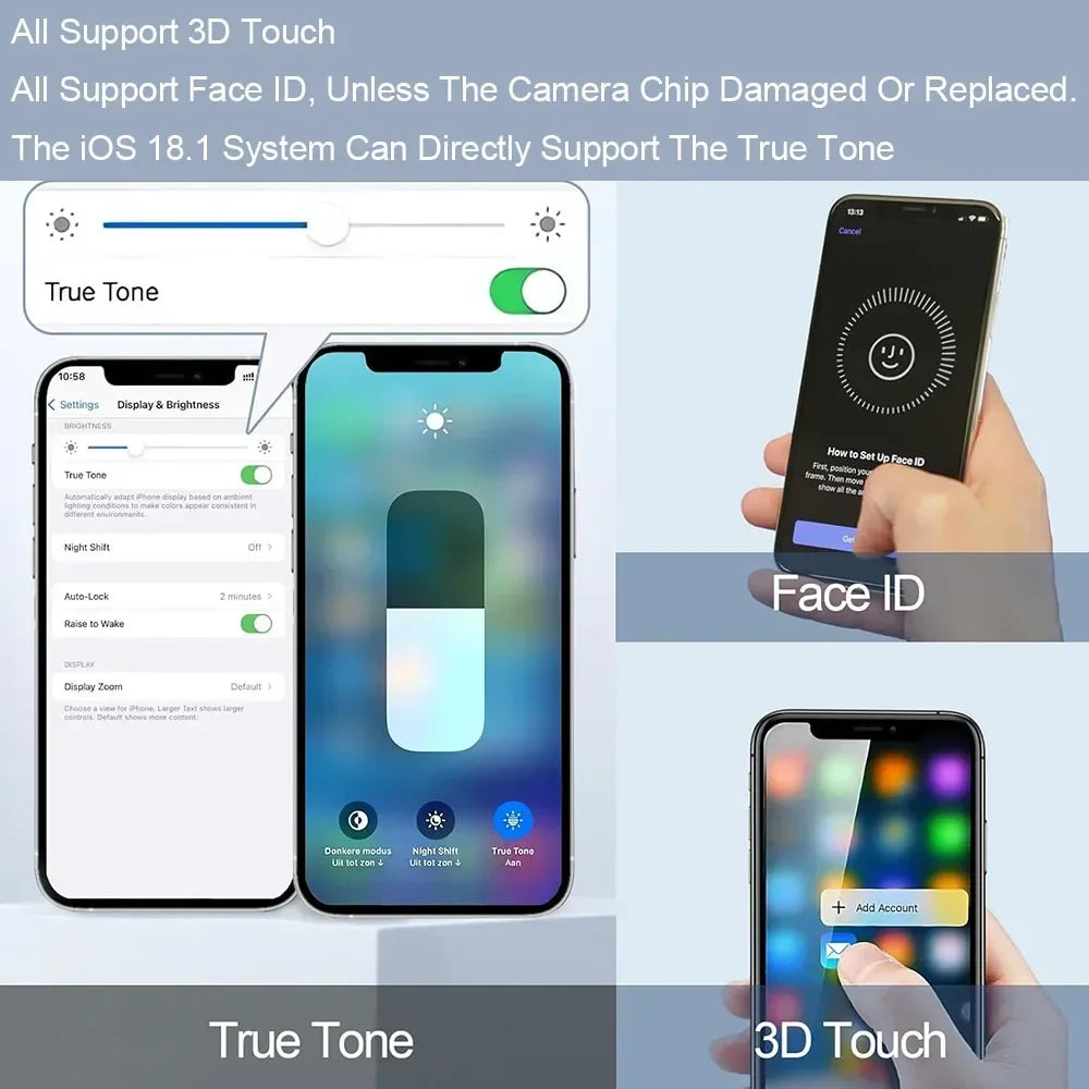 PINZHENG High Quality Display INCELL LCD OLED OEM AMOLED For iPhone XS MAX X XR 11 12 13 MINI PRO PROMAX Screen Replacement - Shoppiline