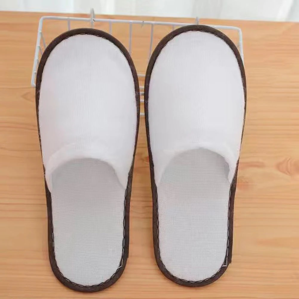 10Pair Lot Hotel Slippers Men Womens random color Velvet Travel Disposable Cotton Home Hospitality Shoes Cheap SPA Guest Slides - Shoppiline