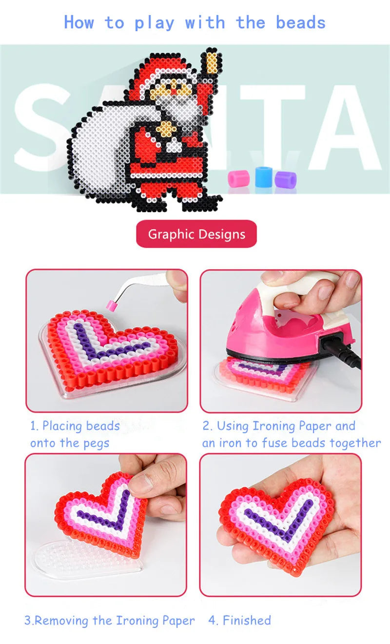 Clearance_2.6mm/5mm Perler Beads Square Pegboard 3D Puzzle Juguetes For Hama Bead Educational Toys for Children Jigsaw Puzzle Br