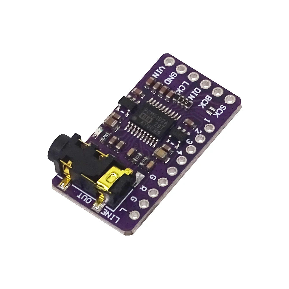 Interface I2S PCM5102A DAC Décodeur GY-PCM5102 Module Lecteur I2S pour Raspberry Pi Format pHAT Carte Audio Numérique PCM5102