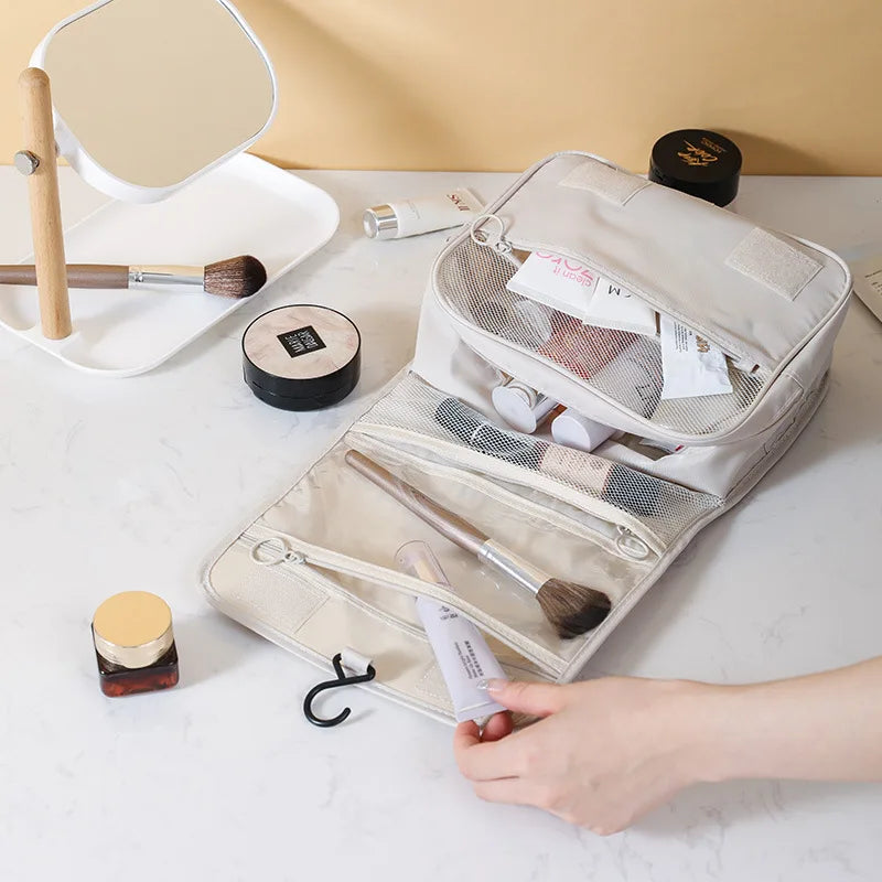 Travel Makeup Bag Waterproof Toiletries Organizer High Quality Women Neceser Bathroom Hook Wash Pouch Hook Makeup Storage Bag