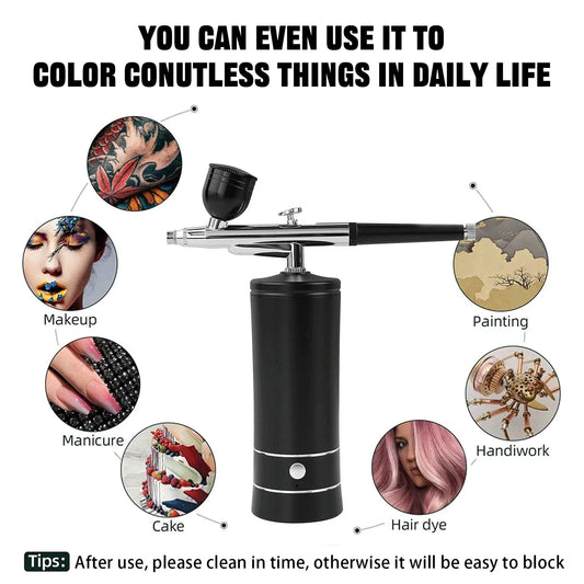 Portable Small Electric Compression Spray Gun with Optional Connecting Pipe, Manicure/Beauty/Cake Decoration/Hand Model Spraying - Shoppiline