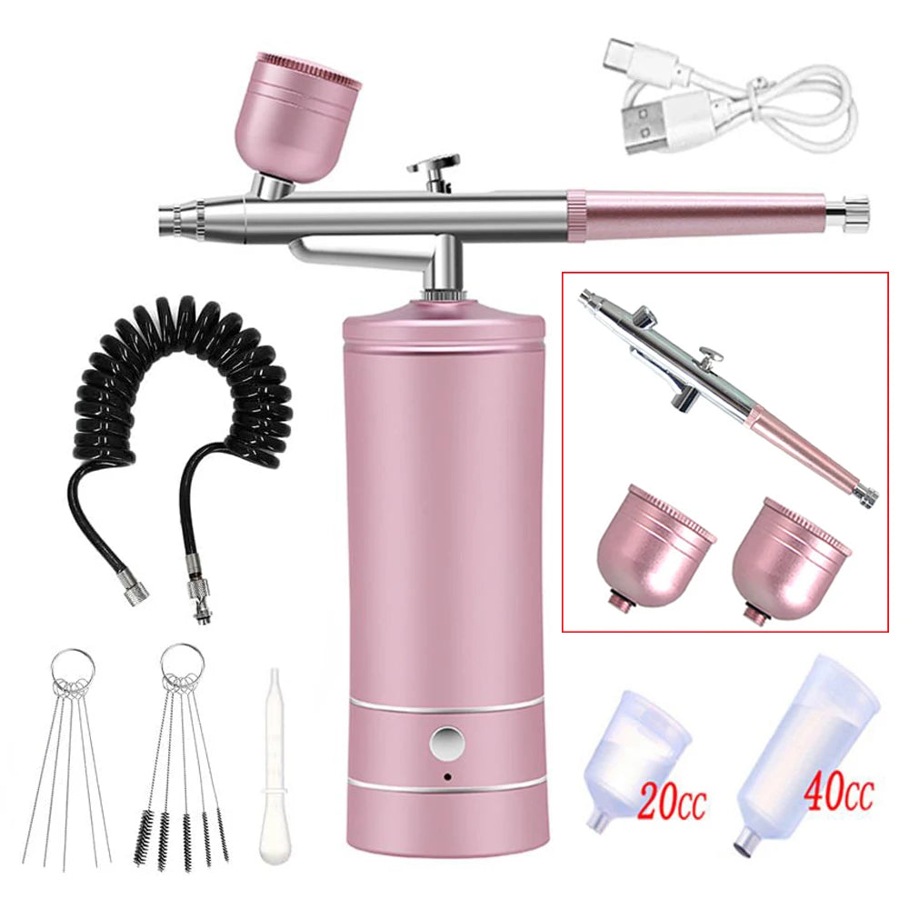 Airbrush Nail with Compressor Portable Air Brush with Compressor For Nails Art Cake Painting Craft Airbrush Nail Art Compressor - Shoppiline
